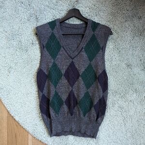 Grey argyle sweater vest